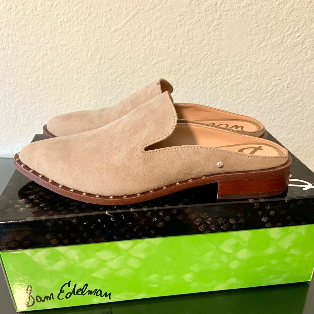 BNIB Women’s Sam Edelman Lewellyn Mule 6.5 M, Oatmeal Suede